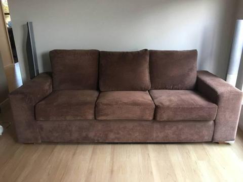 Lounge Chair Sofa 3 Seater Brown