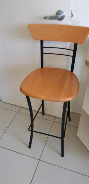 Tall solid kitchen bar stool quality iron wood strong