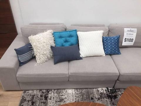 Modani Ex-Display Italian Grey Fabric Sofa - PRICE DROP!