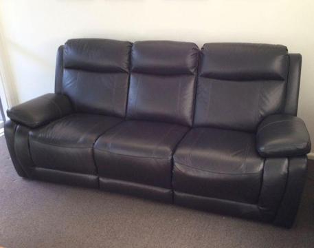 Black Leather 3 seat Recliner