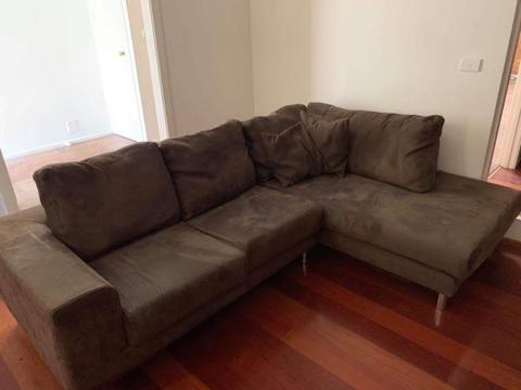 Large suede couch for sale