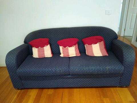 Fabric Couch Sofa Blue 2 seater