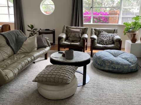 3 Seater Sofa And 2 Armchairs By Brazilian Designer Jean Gillon