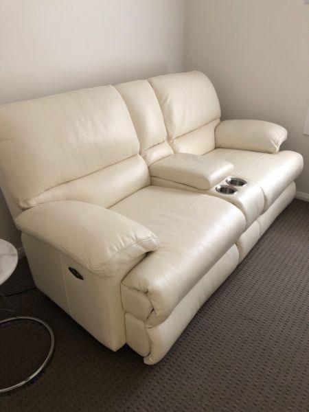 Plush couch - real leather