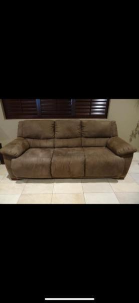 Brown suede couch
