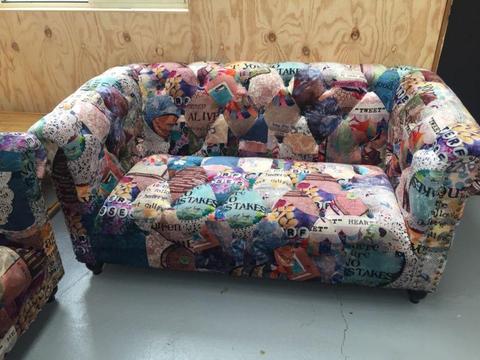 2 colourful couches