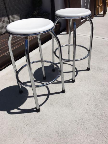 White Stainless Steel Bar Stools