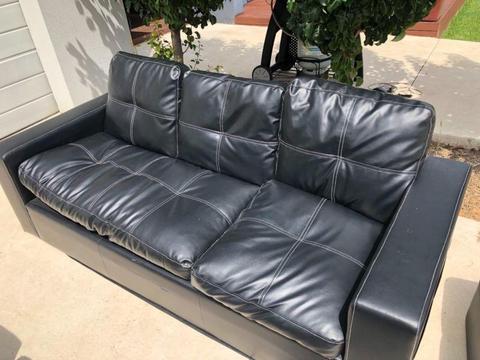 Black 3 seater couch with ottoman $40.00