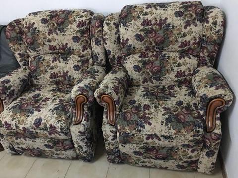 A pair of reclining sofa