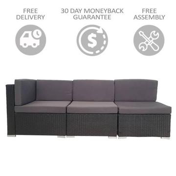 3 Piece Outdoor PE Rattan Wicker Furniture Sofa Set
