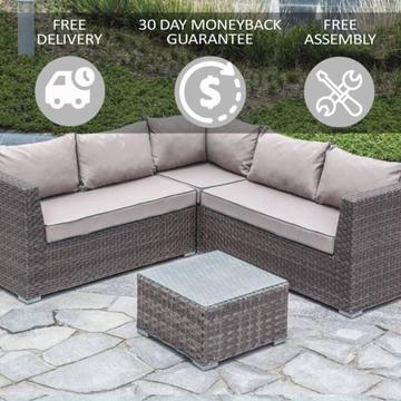 4pc Outdoor Wicker Rattan Sofa Corner Lounge Set