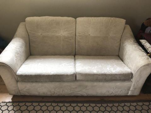 Free vintage floral white fabric two seater couch