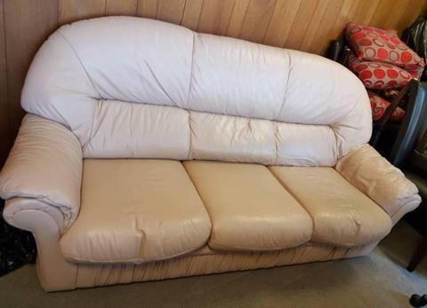 Leather couch 3 seater and 2 leather sofa chairs