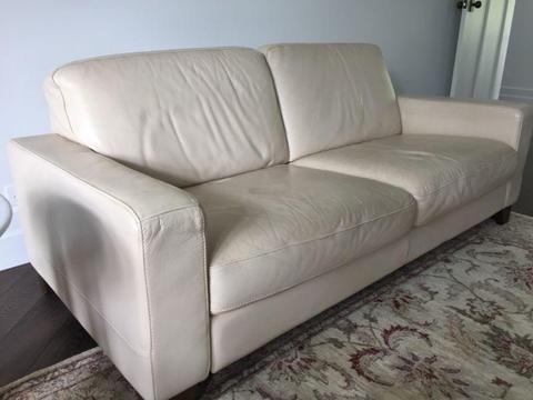 Leather sofa and arm chair