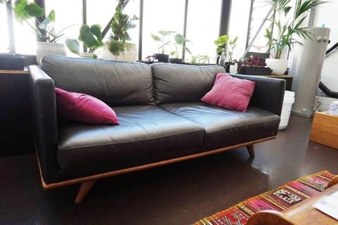 Designer Black leather couch