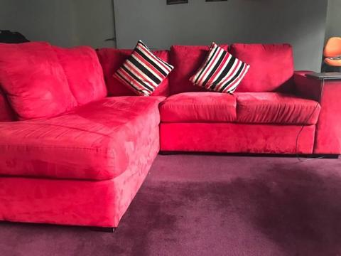 L-Shaped Red Couch