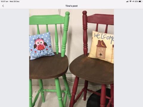 Upcycled Retro Solid Timber Stools