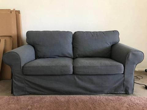 IKEA Ektorp 2-seat sofa - Dark Grey Plus FREE flatwoven mat