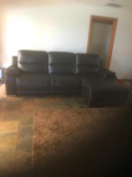 Harvey Norman 3seater black leather lounge suite