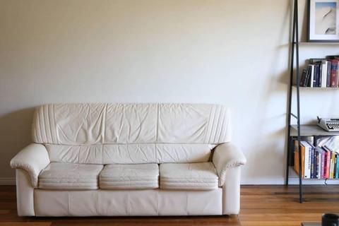 Leathercraft white cream genuine leather sofa couch