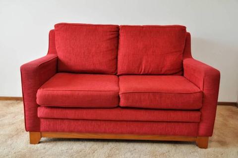 Red 2 Seater Fabric Couch