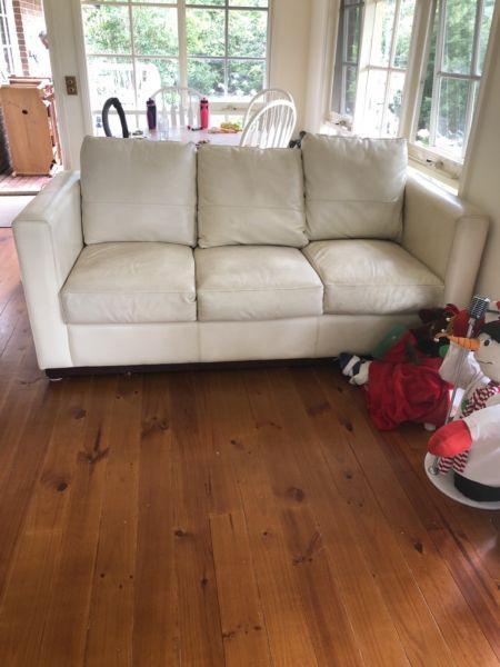 Leather couch sofa lounge restore FREE