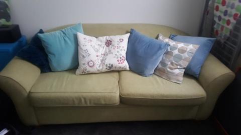 2.5 seater pastel green sofabed