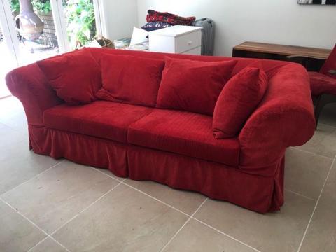 Red Slip Cover Sofa Bed from Roche Bobois