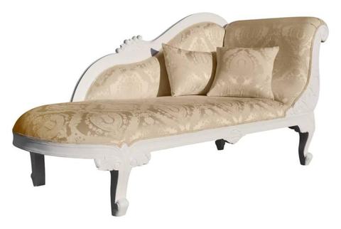 *FINAL CLEARANCE* Champagne Stripe Chaise Lounge Love Seat