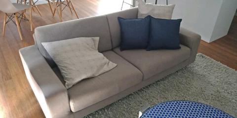Muji sofa 2.5 seater lounge brown/beige
