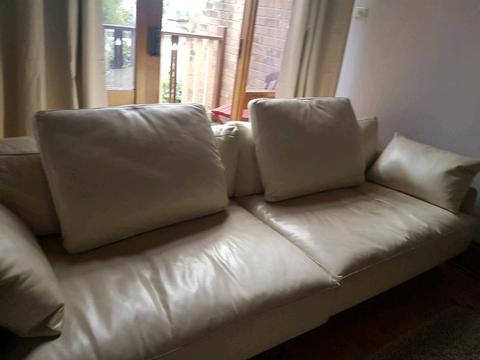 Jardan 3 seater leather couch / sofa