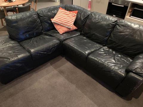 Leather 5 Seat Corner Couch
