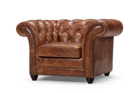 Handcrafted chesterfield armchair / Single seat sofa 99% new