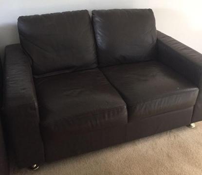 Two seater leather couch