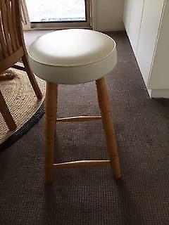 wood & vinyl stool