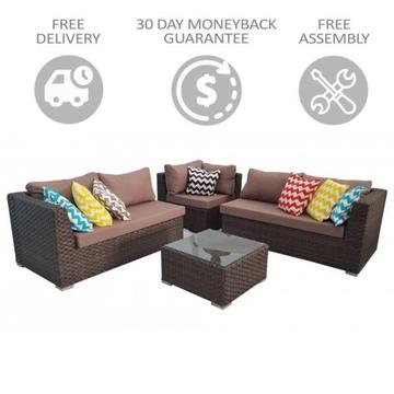 Brown Outdoor Sofa Corner Lounge Set