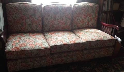 Vintage reupholstered Jacobean couch