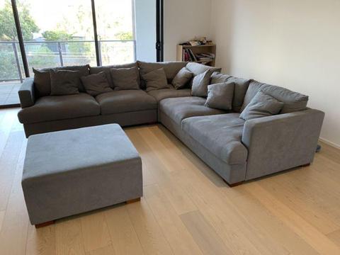 Sofa, Ottoman, and Cushions - all in great condition