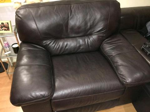 Genuine leather 1 seater sofa