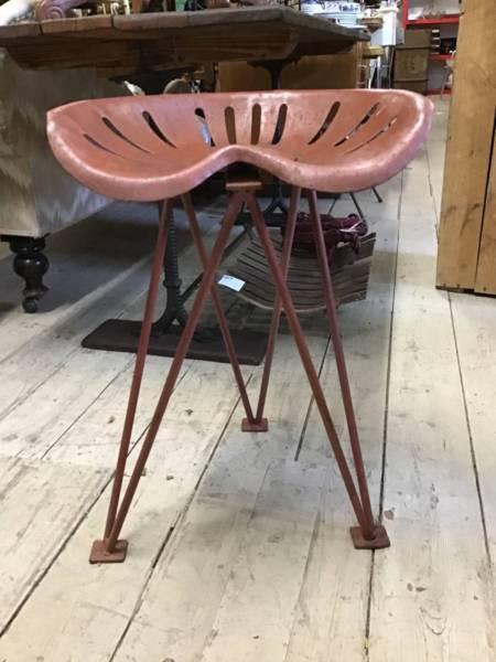 1x vintage metal tractor seat chair stool industrial farmhouse