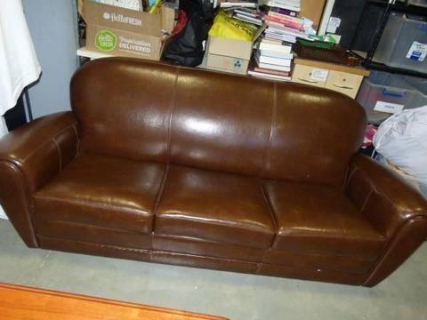 BROWN LEATHER COUCH
