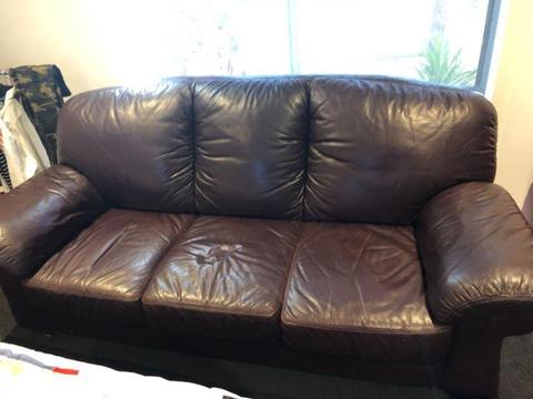 Leather Sofa and 2 armchairs