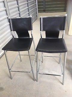 Bar Stools(2)-chrome frames, leatherette seats, in vgc