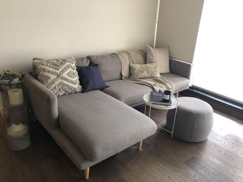 DOCKLANDS 2.5 Seat Fabric Modular Sofa, Beech Legs (FREEDOM)
