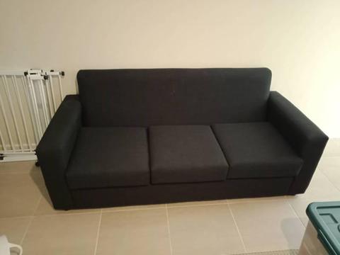 3 seater black couch