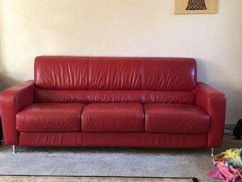 Two 3 seaters - Freedom leather sofa
