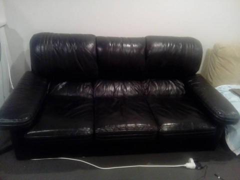 Leather 3-seat sofa