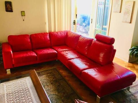 6 Seater Leather Corner Couch