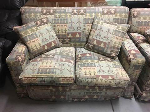 Pair of Small 2-Seater Couches & Matching Ottomans - Pick Up Only