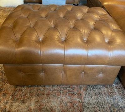 Leather chesterfield ottoman